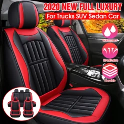Audew Rot 11-teilig Luxus Auto Sitzbezüge Schonbezüge Komfort Komplettset Kunstleder