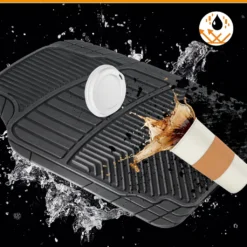 WALSER Universal Auto-Gummimatten-Set Priscus, Automatten 4-teilig Zuschneidbar, Universal Antirutschmatten-Auto, PKW-Fußraummatten Schwarz -Duswagen Verkaufe e27010c7312defcd1061593df05b8a97