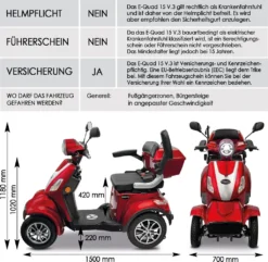 Rolektro, E-Quad 15 V.3 Lithium, Rot, 60V-30Ah Akku, 1000 Watt -Duswagen Verkaufe e6e46efa342305cc3c6ff979dba85862